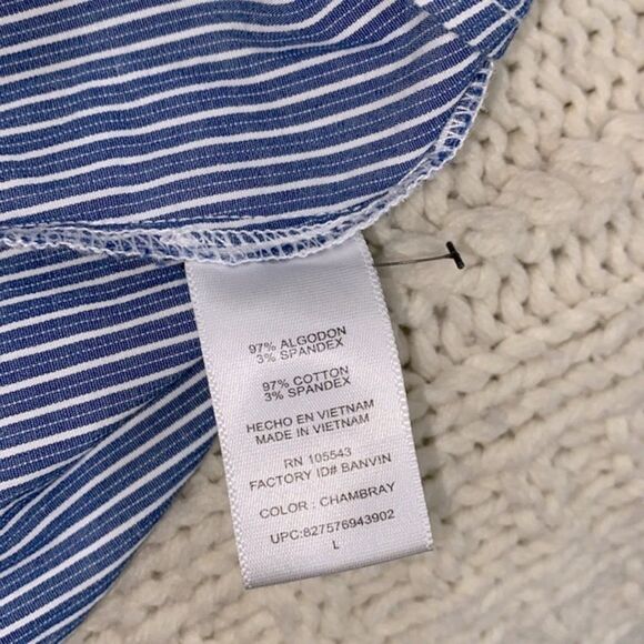 THAKOON blue striped and floral size large button down shirt - Picture 6 of 9